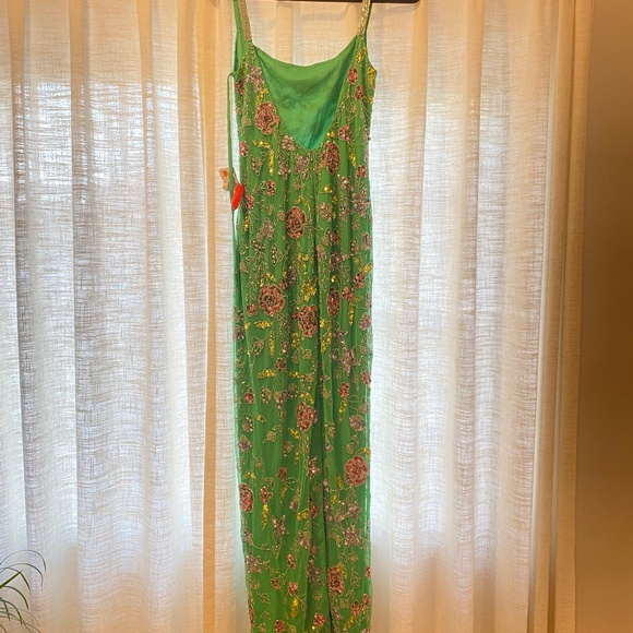 MAC DUGGAL 10808 Hand Beaded Floral Gown with Beaded Spaghetti Straps - Picture 3 of 8